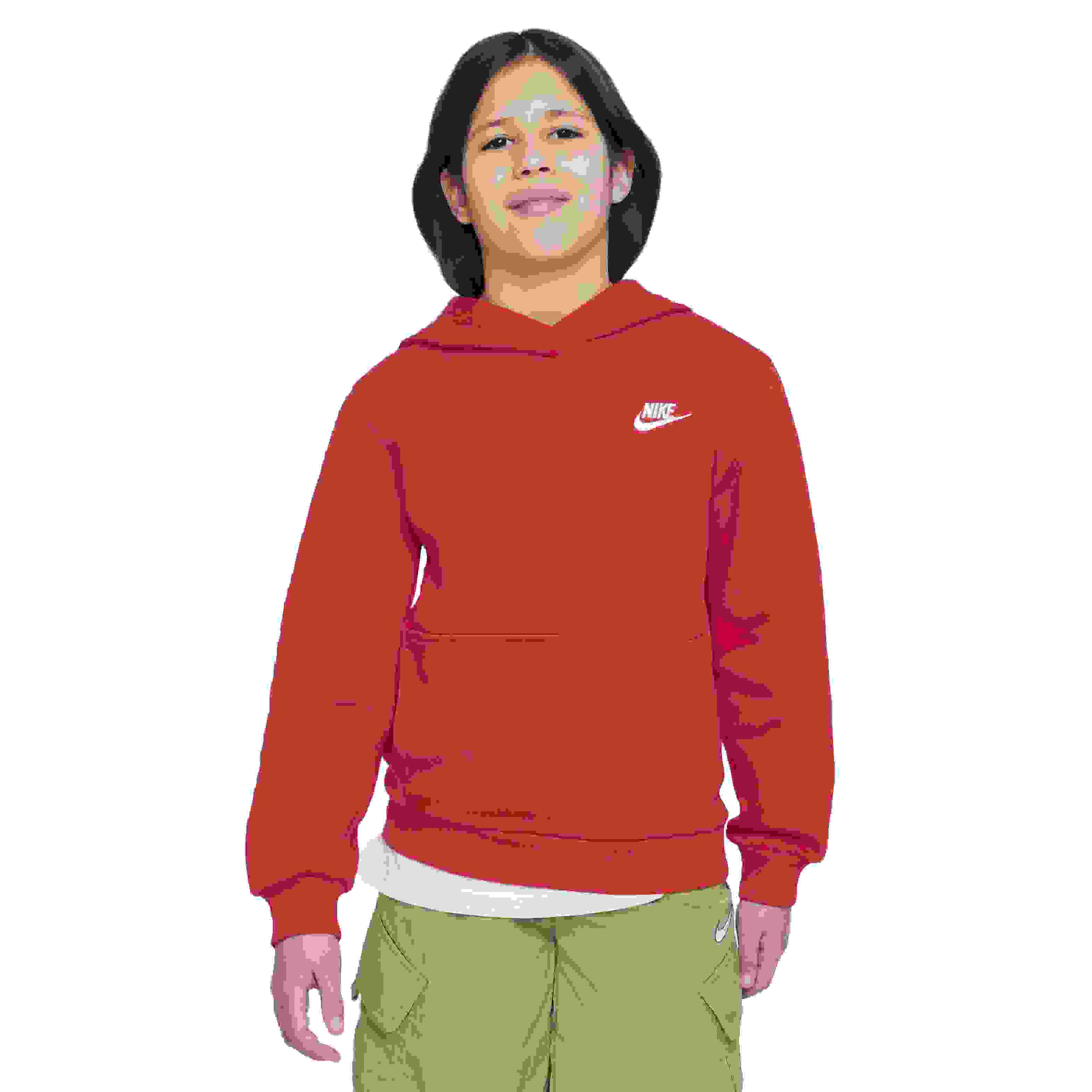 Nike Sportswear Club Fleece LBR Big Kids' Red Hoodie